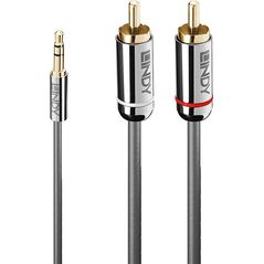 Kabel Lindy Jack 3.5mm - RCA (Cinch) x2 0.5m srebrny (35332)