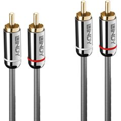 Kabel Lindy RCA (Cinch) x2 - RCA (Cinch) x2 2m srebrny (35346)
