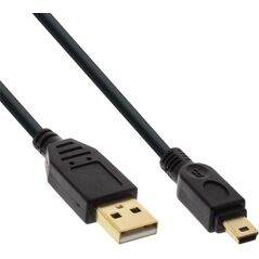 Kabel USB InLine USB-A - miniUSB 0.3 m Czarny (31803P)