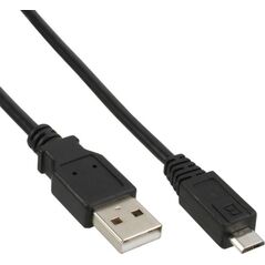 Kabel USB InLine USB-A - microUSB 0.3 m Czarny (31703)