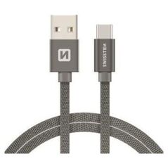 Kabel USB Swissten USB-A - USB-C 1.2 m Szary (SW-QU-TYPC-3.1-1.2m-GR)