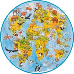Goki Puzzle drewniane dla dzieci - Świat XXL , zabawka montessori