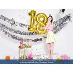 Party Deco Balon foliowy Cyfra "0", 86cm, srebrny uniwersalny