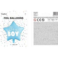 Party Deco Balon foliowy Gwiazdka - It's a boy, jasny niebieski, 48cm uniwersalny