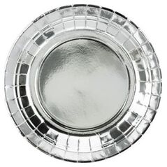 Party Deco talerzyki, srebrny, 18cm, 6 sztuk uniwersalne (37784)
