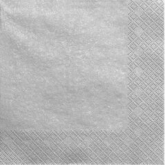 Party Deco Serwetki papierowe, srebrny metalizowany, 33x33 cm., 20 szt. uniwersalny