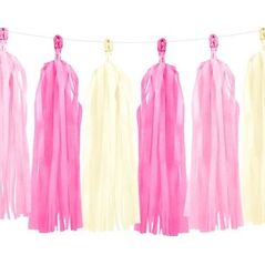 Party Deco Girlanda frędzle DIY, różowy i żółty mix, 1,5 m. uniwersalny