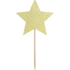 Party Deco Topper, gwiazdki, złote, 11,5 cm, 6 szt uniwersalny