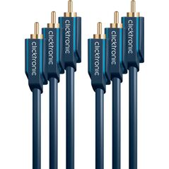 Kabel Clicktronic RCA (Cinch) x3 - RCA (Cinch) x3 10m granatowy (JAB-1339135)
