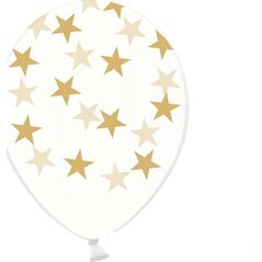 Party Deco Balony gwiazdki crystal 6 szt. średnica 30 cm (12")