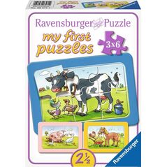 Ravensburger Układanka 3 x 6 elementów - Dobrzy przyjaciele zwierząt