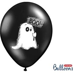 Party Deco Balony na Halloween, Duszek, czarne, 30 cm, 50 szt. uniwersalny