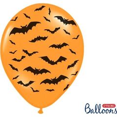 Party Deco Balony na Halloween, Nietoperze, pomarańczowe, 30 cm, 50 szt. uniwersalny