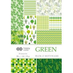 Happy Color Blok z motywami Green A4/15ark HAPPY COLOR