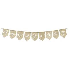 Party Deco Baner ślubny, Nowożeńcy, juta, 23x155 cm uniwersalny