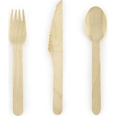 Party Deco Sztućce drewniane Leśni Przyjaciele-Woodland, 16cm, 18 szt. uniwersalny