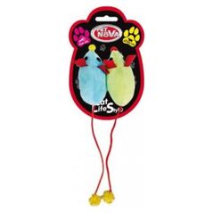 Aqua Nova PETNOVA ZESTAW 2 MYSZKI PLUSZ.8X4CM CAT-MOUSESET-BL-YL-4 4254