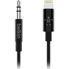 Kabel USB Belkin Lightning - mini Jack 3.5 mm 0.9 m Czarny (AV10172bt03-BLK)
