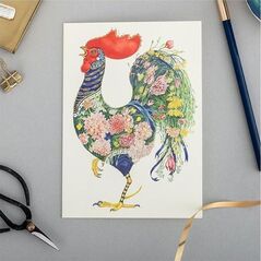 DM Collection Karnet A101 B6 + koperta Kogut z kwiatami