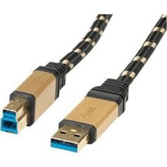 Kabel USB Roline USB-A - 0.8 m Złoty (JAB-1944111)