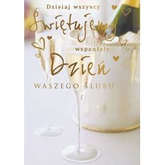PASSION CARDS Karnet ślub kieliszki PR