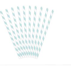 Party Deco słomki rurki błękitne 10 sztuk uniwersalne (35036)