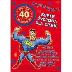 Stamp Karnet Party naklejany B6+koperta Urodziny 40 wz05