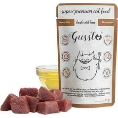 GUSSTO GUSSTO sasz.85g FRESH WILD BOAR /8 Pokarm dla kota z DZICZYZNĄ