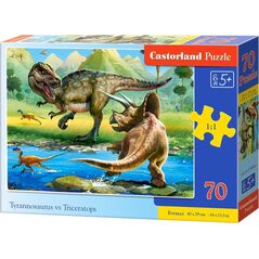 Castorland Puzzle 70 Tyrannosaurus vs Triceratops CASTOR