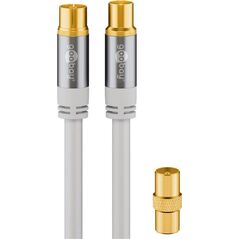 Goobay goobay TV antenna cable 135dB white 1m -4x shielded