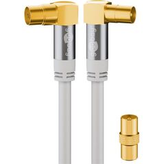 Goobay goobay TV antenna cable 135dB 90 ° white 5m -4x shielded