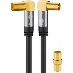 Goobay goobay TV antenna cable 135dB 90 ° black 5m -4x shielded