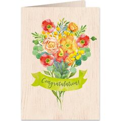Cozywood Karnet drewniany C6 + koperta Gratulacje