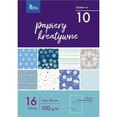 Tetis Papiery kreatywne 205x292mm 16 arkuszy zestaw nr 10 KB030-10