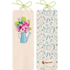 Cozywood Zakładka drewniana Kwiaty w konewce