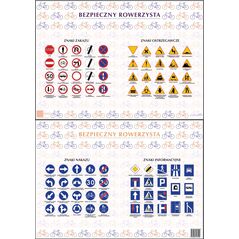 ART MAP Podkładka na biurko A2 bezpieczny rowerzysta dwustronna laminowana