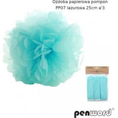 Polsirhurt Pompon papierowy lazurowy 25cm pp06