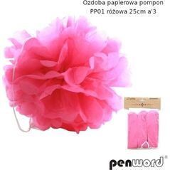 Polsirhurt Pompon papierowy różowy 25cm pp01