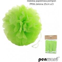 Polsirhurt Pompon papierowy zielony 25cm pp06