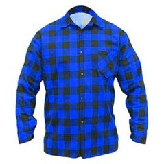 Dedra Koszula flanelowa niebieska w kratę Dedra BH51F2-XXXL