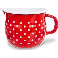 Orion Kubek emaliowany retro 1,9L CZERWONY W GROCHY uniwersalny