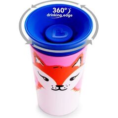 Munchkin Kubek niekapek 360 Eco Wildlove Lis 266ml różowy