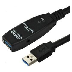 Kabel USB MicroConnect USB-A - USB-A 10 m Czarny (USB3.0AAF10A)