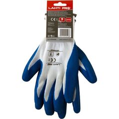 Lahti Pro Rękawice ochronne powlekane niebiesko-białe 7" L210507P