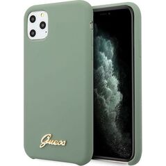 Guess Guess GUHCN58LSLMGKA iPhone 11 Pro khaki hard case Silicone Vintage Gold Logo