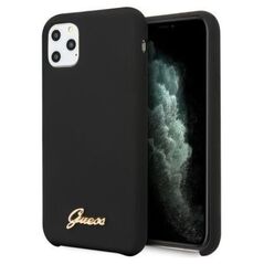 Guess Guess GUHCN58LSLMGBK iPhone 11 Pro black/czarny hard case Silicone Vintage Gold Logo