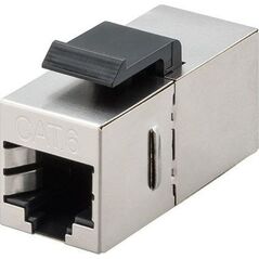 Goobay Goobay 96100 CAT 6 Keystone modular coupler, STP, black-silver