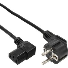 Kabel zasilający InLine Kabel zasilający do komputera C13 kątowy czarny 0,3m (16752G)