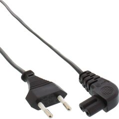 Kabel zasilający InLine InLine Kabel zasilający kątowy Euro do Euro8 - czarny - 10cm