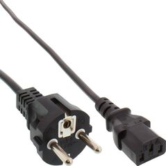 Kabel zasilający InLine InLine Kabel zasilający, Schutz kontakt prosty do 3pin IEC C13, czarny, H05VV-F, 3x0,75 mm2, 0,3 m